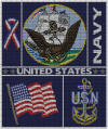 Navy Patchwork 200 x 200