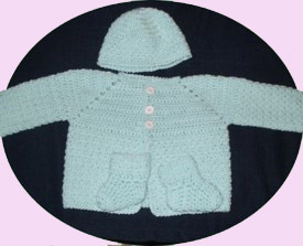 Green Baby Sweater Set